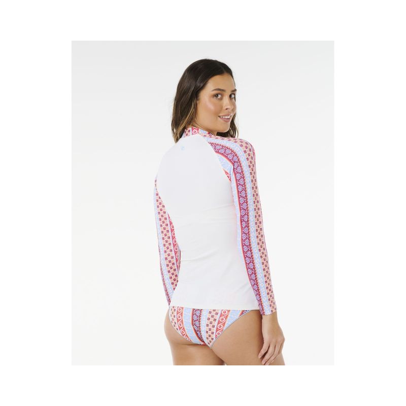 3. Damen Lycra RIP CURL Coastal Instinct UPF Langarmshirt, weiß