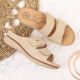 11. eVento W EVE224B beige Keilsandalen mit Klettverschluss 