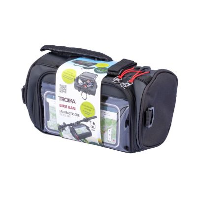 5. TROIKA BKB30/BK Fahrradtasche und Korb, Fronttasche 4L, Nylon, PVC, Plane, Schwarz