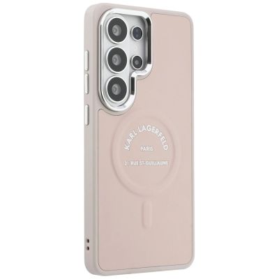 4. Karl Lagerfeld geprägter Ring RSG Logo MagSafe Hülle für Samsung Galaxy S26 Ultra - Pink