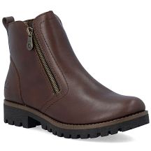 Braune Damen-Ankle-Boots aus Leder mit Reißverschluss, Rieker 78556-28