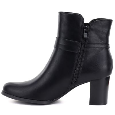 3. Gefütterte Damen-Ankle-Boots mit Blockabsatz, schwarz, M.Daszyński SA125-32