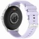 9. GRAVITY GT12-6 Damen-Smartwatch, lila Silikonarmband + silbernes Armband
