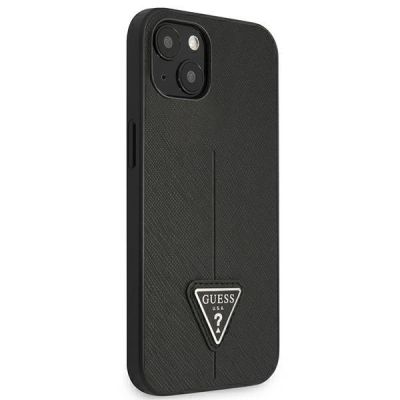 4. Guess GUHCP13SPSATLK iPhone 13 mini 5,4 "schwarz / schwarzes Hardcase SaffianoTriangle Logo
