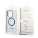 8. Guess Metal Outline MagSafe-Hülle für iPhone 14 Pro – blau