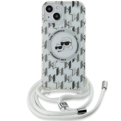 2. Karl Lagerfeld IML Crossbody Monogram Karl & Choupette Head MagSafe Hülle für iPhone 15 / 14 / 13 – Transparent