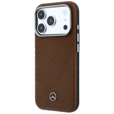 2. Mercedes Leder-Halbhülle in Holzoptik mit MagSafe-Funktion für iPhone 17 Pro Max – Braun