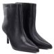 9. Schwarze Damen-Ankle-Boots aus Leder mit niedrigem Absatz, Big Star UU274492