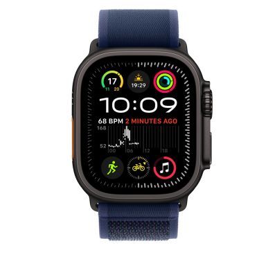 3. Apple Watch Trail Loop Armband für Watch Ultra 49mm Blau / Titan schwarz (S/M)