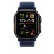 3. Apple Watch Trail Loop Armband für Watch Ultra 49mm Blau / Titan schwarz (S/M)