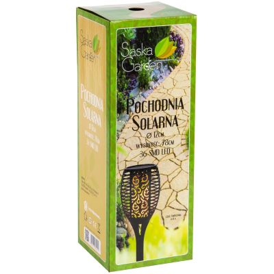 32. Solar-Fackel mit tanzenden Flammen, 12 x 12 x 78 cm, 36 LEDs, Größe XXXL