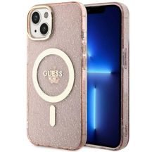 Guess GUHMP14MHCMCGP iPhone 14 Plus 6.7" pink/pink Hardcase Glitter Gold MagSafe
