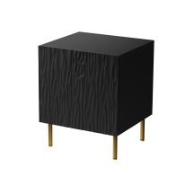 Nachttisch-Set, 2-teilig, JUNGLE, 53,5 x 40,5 x 44 cm, mattschwarz + goldene Beine