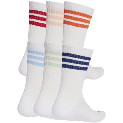 6. Adidas 3-Streifen Essentials Gepolsterte Crew-Socken 6er-Pack Weiß KE5493