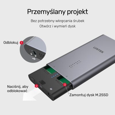 6. UNITEK Festplattengehäuse/Klonen 2x M.2, PCIe/NVME