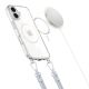 3. Tech-Protect Flexair Chain MagSafe Hülle für iPhone 16 - Transparent + 2 Tragebänder (Pink und Grau)
