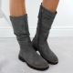 9. Damenstiefel, warm gefüttert, gerafft, grau M.Daszyński SA259-3