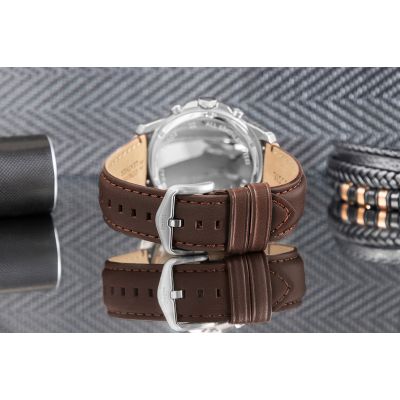 7. FOSSIL Grant Herrenuhr aus Leder FS4735 + Box