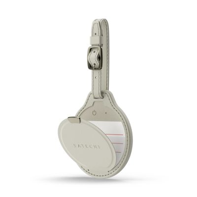 2. Satechi FindAll Gepäckanhänger – Gepäckanhänger aus veganem Leder mit Ortungsfunktion, kompatibel mit Apple „Wo ist?“ (Sand)
