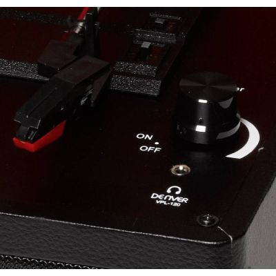 5. Denver VPL-120 Plattenspieler mit USB-Anschluss für PC-Aufnahmen, Schwarz