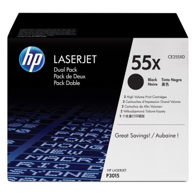 3. HP 55X 2er-Pack Original LaserJet XL Schwarze Tonerkartuschen