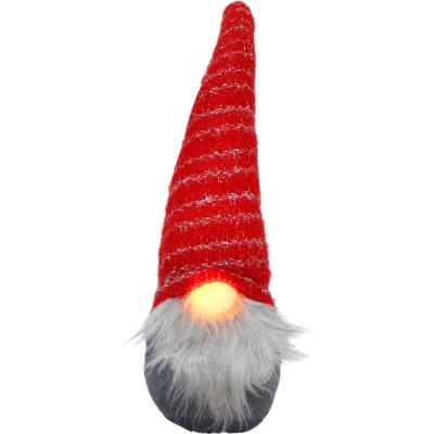 9. Gnok mit langem roten Hut und Glitzernase, 10 x 9 x 42 cm