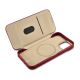 16. iCarer CE Oil Wax Premium Leather Folio Case iPhone 14 Plus Magnetic Flip Leather Folio Case MagSafe Red (AKI14220707-RD)