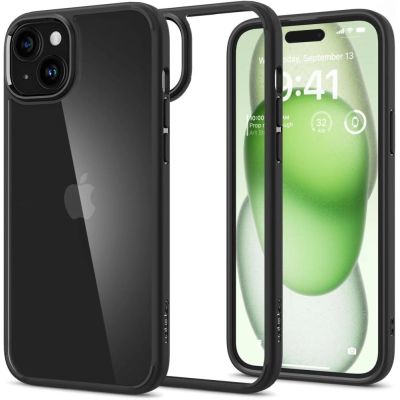 Spigen Ultra Hybrid-Hülle für iPhone 15 Plus – Mattschwarz