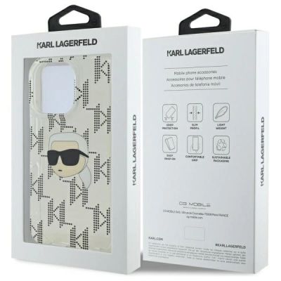 8. Karl Lagerfeld IML Karl Head galvanisierte Hülle für iPhone 16 Pro - Transparent