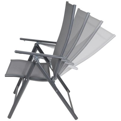 4. Gartenstuhl 57x68x106cm 2xTEXTLINE 7-Positionen-Set 2 Stück