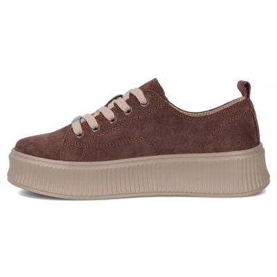 3. Braune Damen-Sneaker aus Leder mit Plateausohle, Modell Filippo DP7982