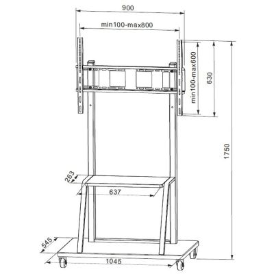 12. TECHLY MOBILER TV-STÄNDER LED/LCD/PDP 55-100 ZOLL 150 KG MIT ABSTELLPLATTE ICA-TR30