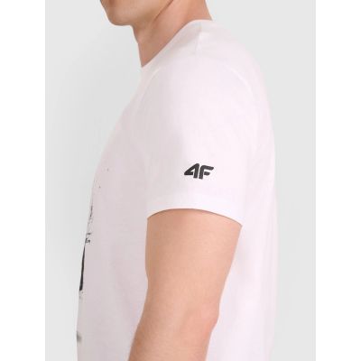 5. Herren-T-Shirt mit Volleyball-Print, Größe 4F 4FRAW25TTSHM3318-10S