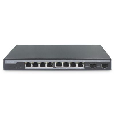 3. Managed L2-Switch mit 8 Gigabit-PoE-Ports und 2 SFP-Ports