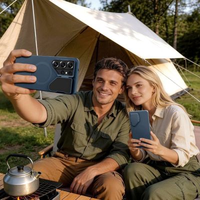 8. Tech-Protect Kevlar Aura MagSafe Hülle für Samsung Galaxy S26 Ultra – Marineblau