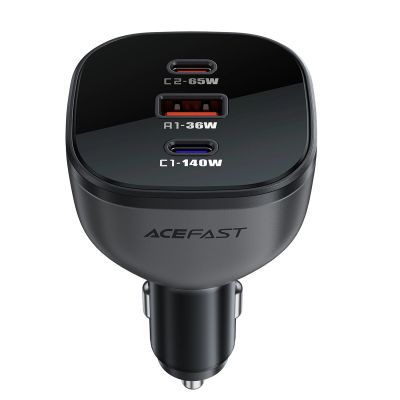 4. Acefast B14 Autoladegerät 165W 2x USB-C 1x USB-A - Schwarz