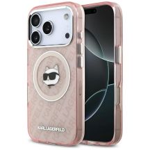 Karl Lagerfeld IML Choupette Head Logo MagSafe Case für iPhone 17 Pro Max – Pink