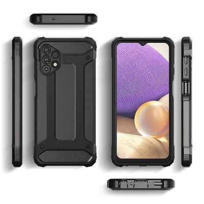 4. Hybrid Armor Case Tough Rugged Cover für Samsung Galaxy A73 schwarz