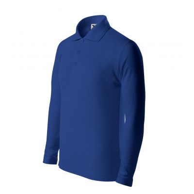 Kinder Pique Polo LS Poloshirt (Kornblumenblau)