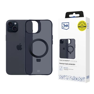 3mk Smoke Case Mag&Stand Hülle für Apple iPhone 15 plus – Schwarz