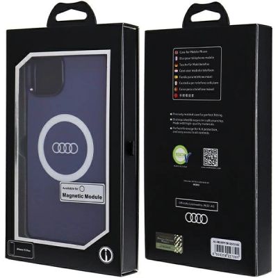 7. Audi IML Big Logo MagSafe Hülle für iPhone 15 Plus / 14 Plus – blau