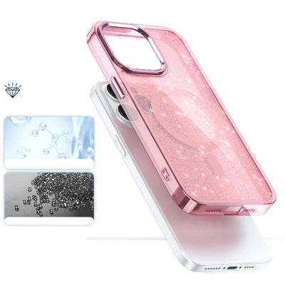 8. Glitter Case MagSafe für iPhone 16 Pro Max – Rosa mit Glitzer