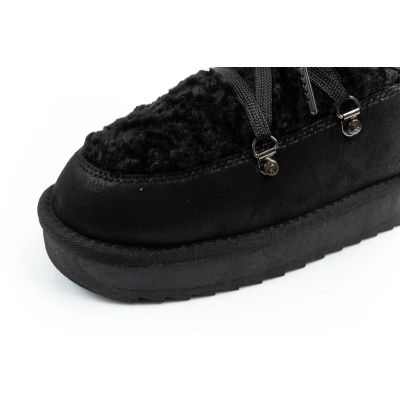 6. D.Franklin Damen Winter Schneestiefel, modisches Fellfutter, schwarz hoch