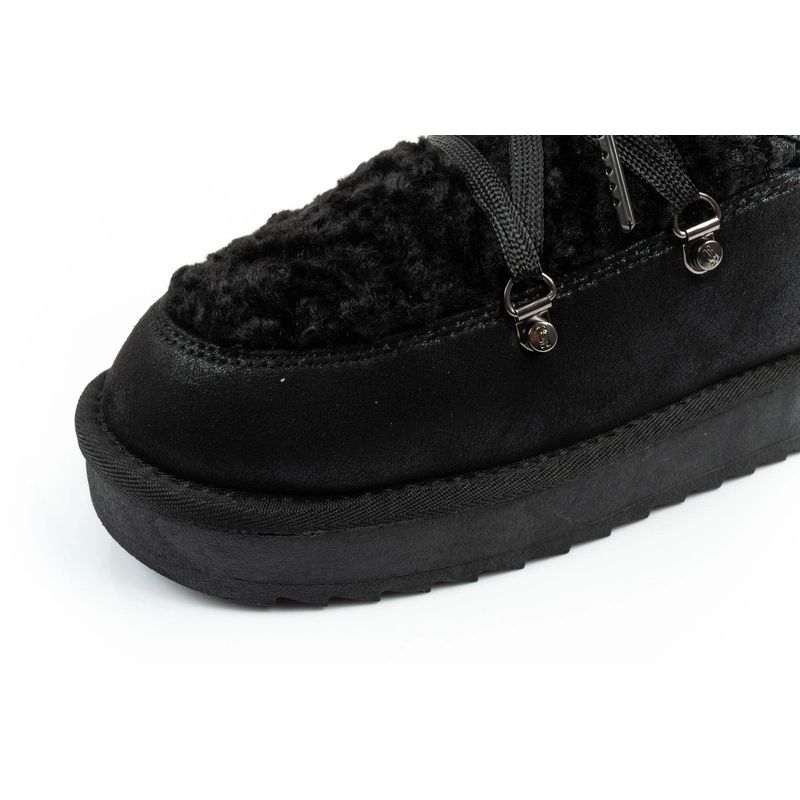 6. D.Franklin Damen Winter Schneestiefel, modisches Fellfutter, schwarz hoch
