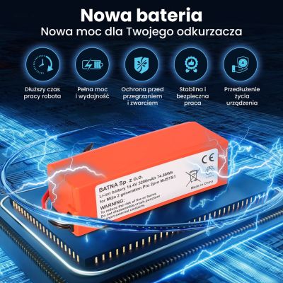 8. Extralink | Akku, Staubsauger-Akkumulator | Ersatz für Xiaomi Mop P/Mop Pro2 Pro 2Pro MJSTS1 14,4 V 5200 mAh [KOPIE]