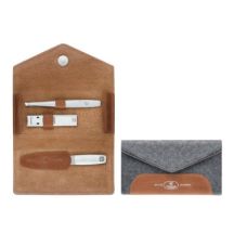 ZWILLING 97698-005-0 Twinox Reise-Maniküre-Set – Graues Filzetui, 3-teilig