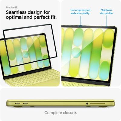 9. Spigen Glas.tR Slim FC Displayschutzfolie aus gehärtetem Glas für MacBook Neo 13" 2026 - Schwarz