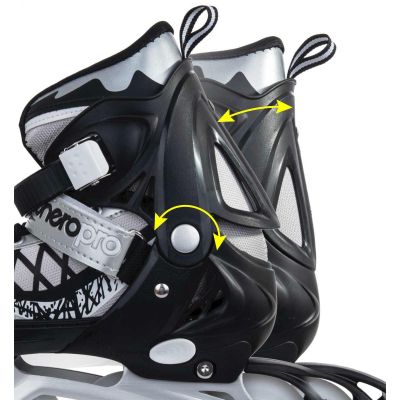 53. Rollschuhe - Rollschuhe - Eislaufen 4-in-1 ENERO PRO LED 34-37 Grau