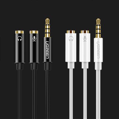 9. Ugreen Kabel Kopfhörersplitter Miniklinke 3,5 mm - 2 x Miniklinke 3,5 mm (Mikrofon + Stereoausgang) schwarz (AV141)