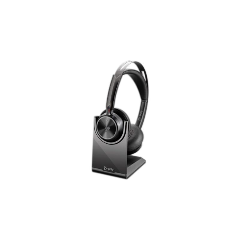 109. Poly Voyager Focus 2-M USB-CC Headset, USB-C/A-Adapter, Ladestation, keine lokalisierte Einzelhandelsverpackung